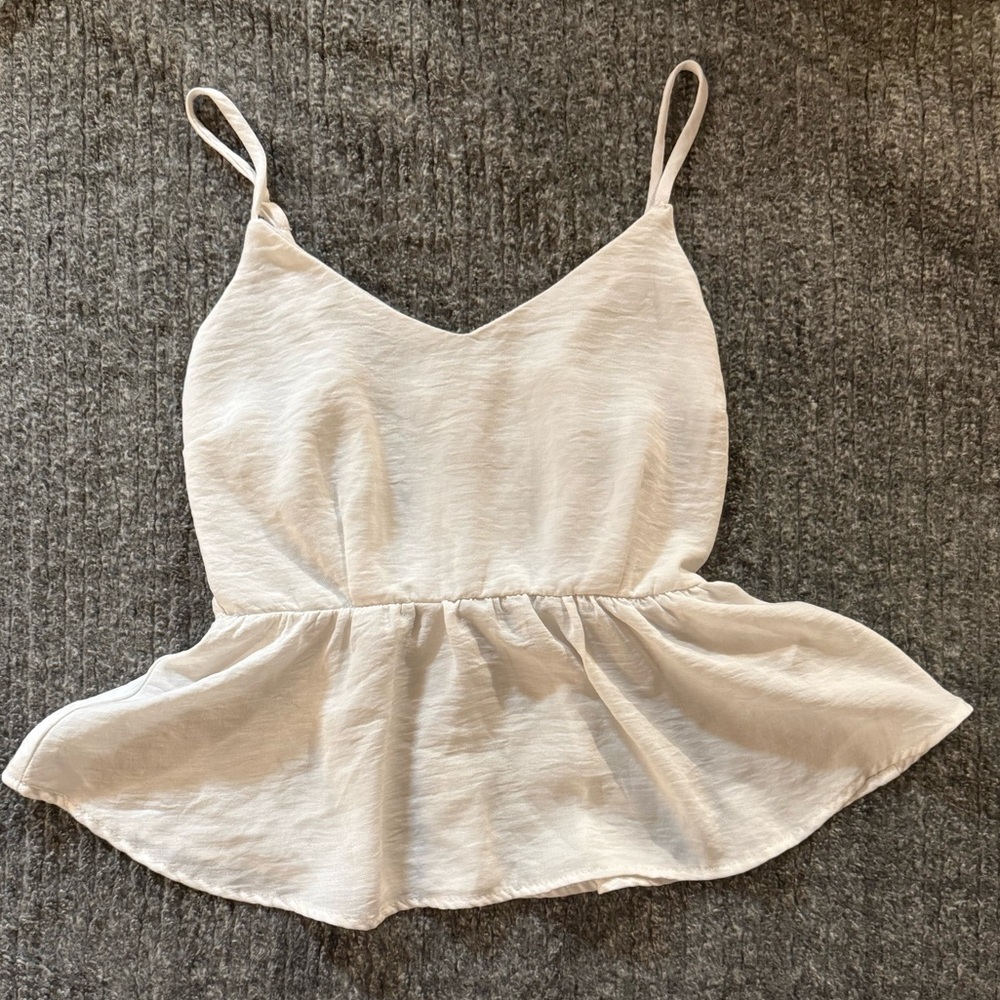 Chic White Peplum Camisole